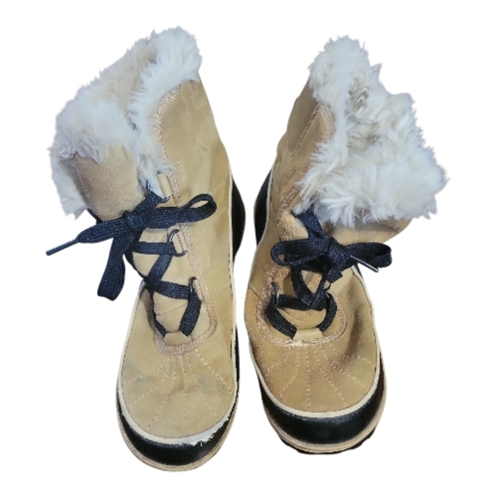 Sorel Tan and Black Fur-Lined Winter Boots